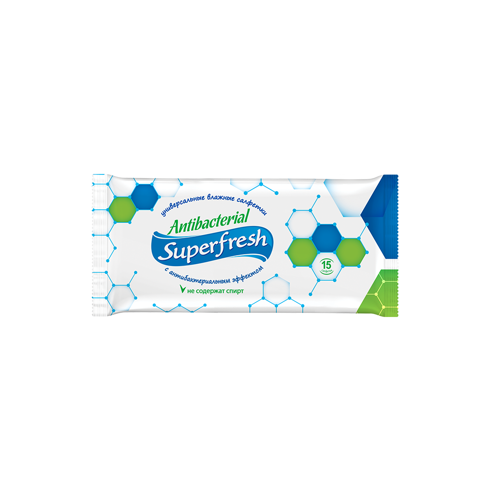 Superfresh Antibacterial wet wipes, 15 pcs.- Фото 4 - Biosphere