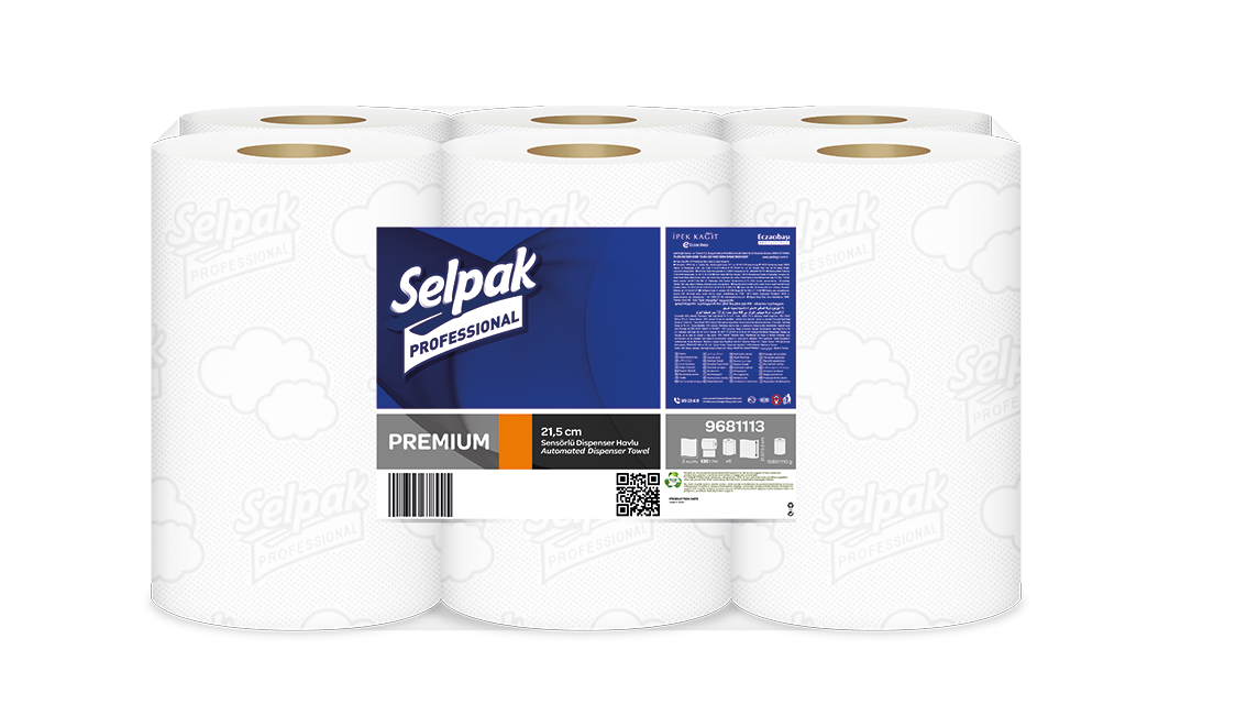 Рушник паперовий Selpak Professional Premium для автоматичних диспенсерів, 135м, 6 рулонів- Фото - Biosphere