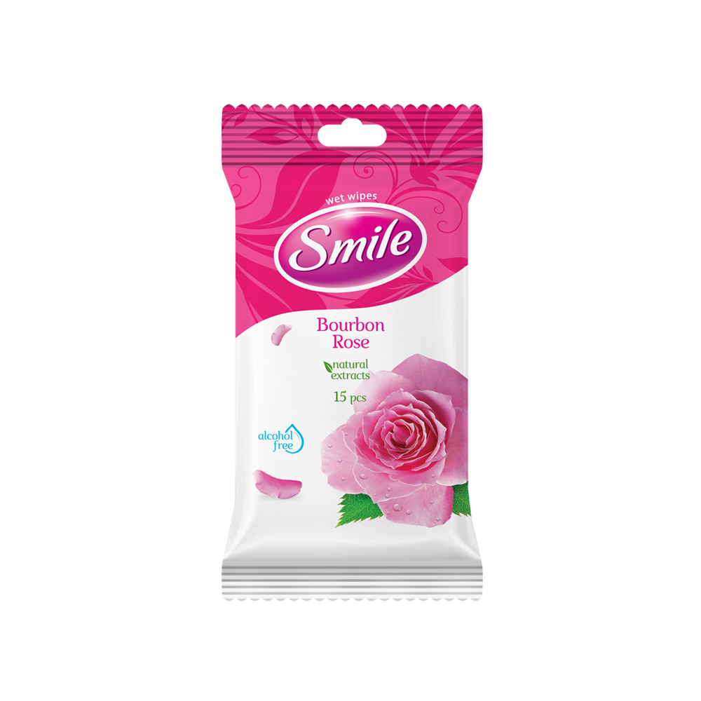 .Smile Daily Bourbon Rose wet wipes 15pcs- Фото - Biosphere