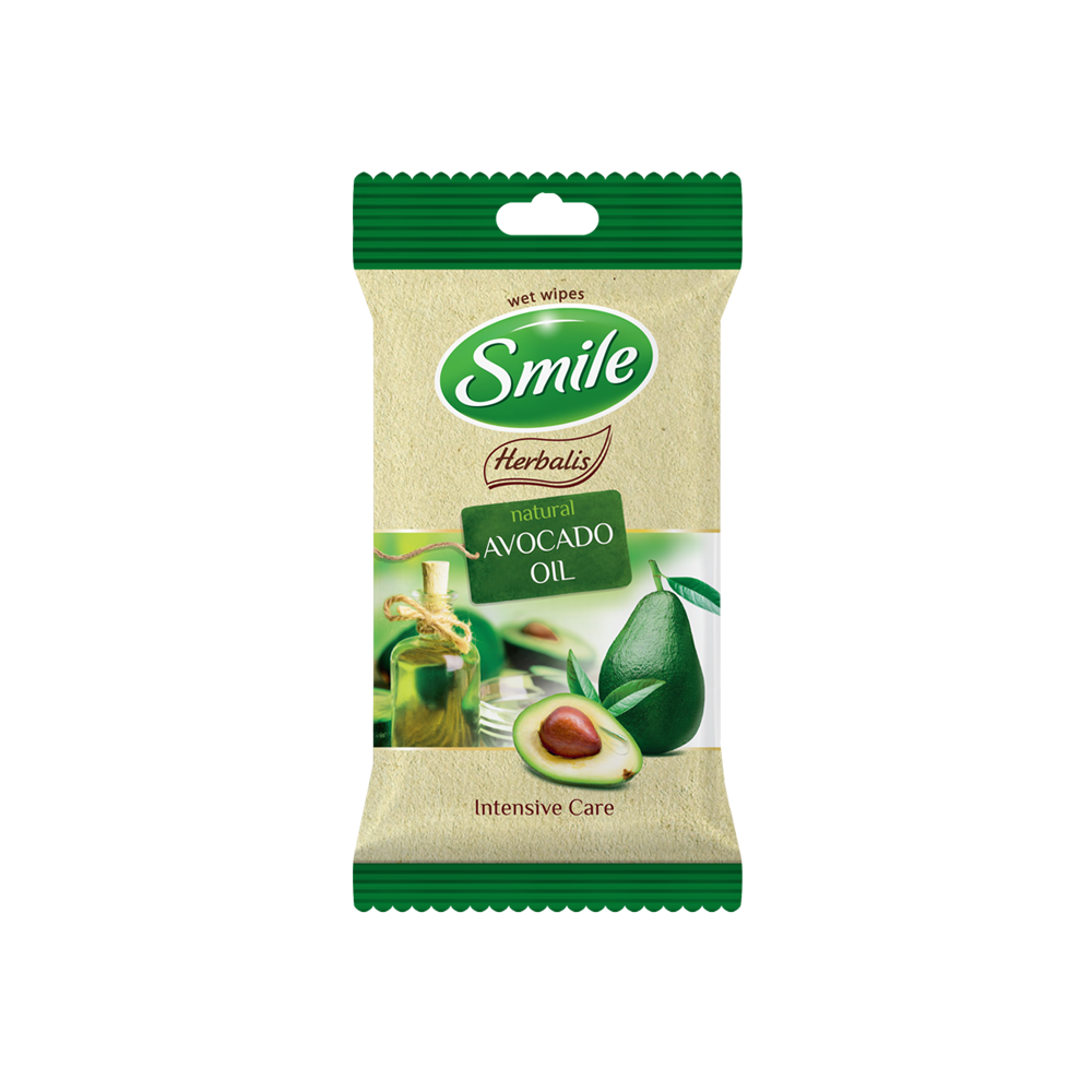 .Smile Herbalis wet wipes enriched with avocado oil 10pcs- Фото - Biosphere