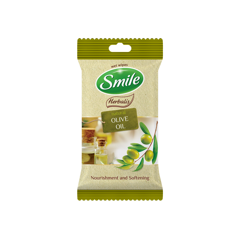 Smile Herbalis wet wipes enriched with olive oil 10pcs.- Фото - Biosphere